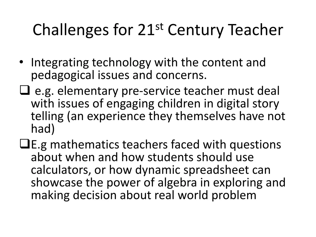 challenges for 21 st century teacher