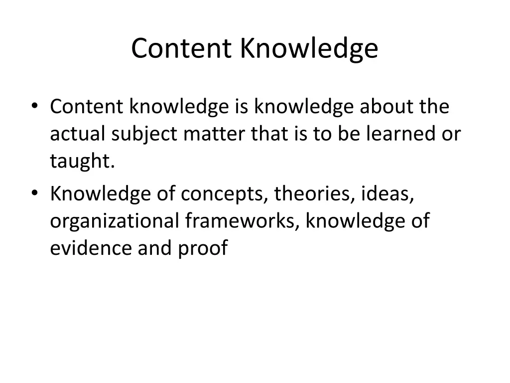 content knowledge