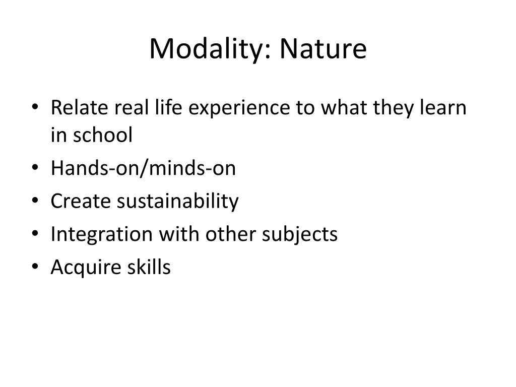 modality nature