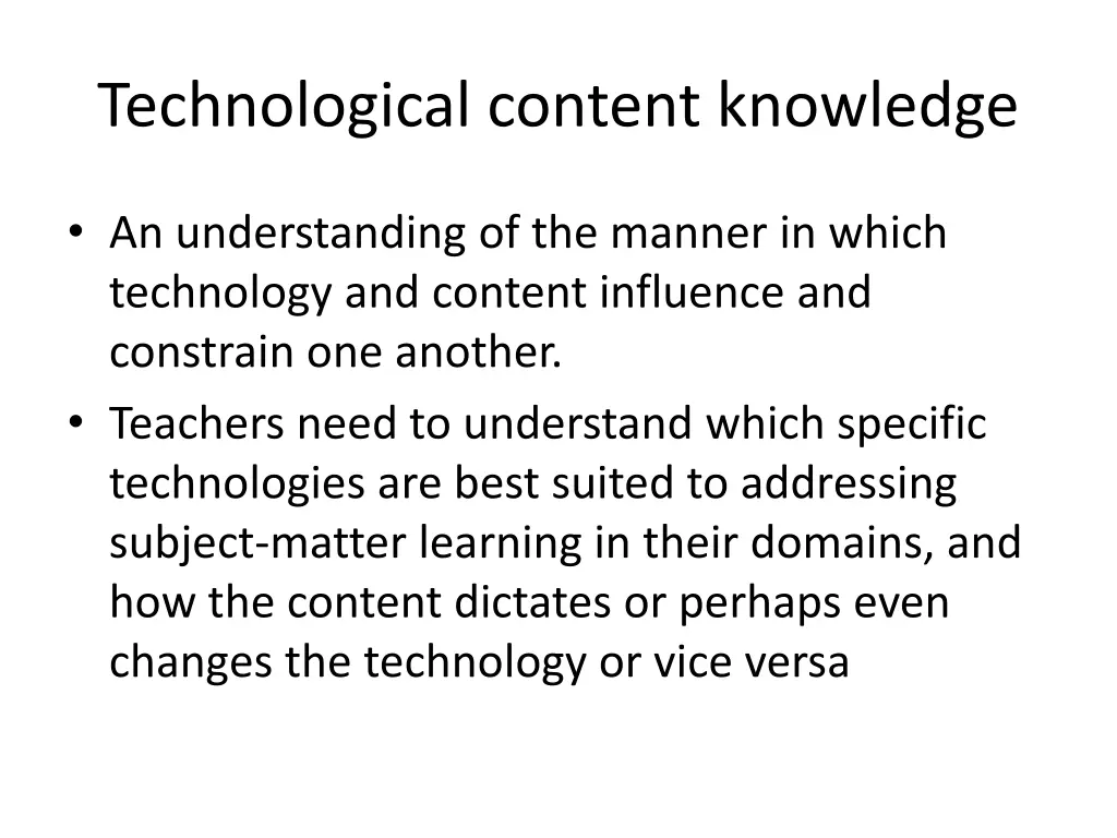 technological content knowledge