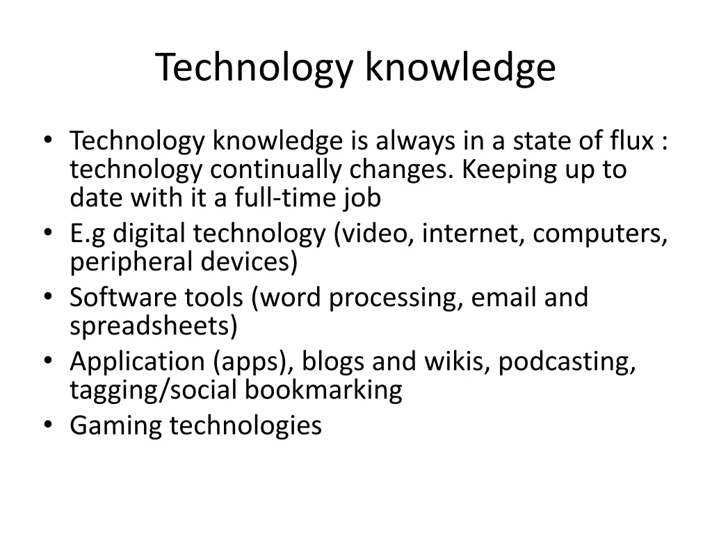 technology knowledge