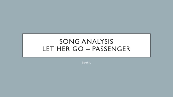 song analysis let her go passenger