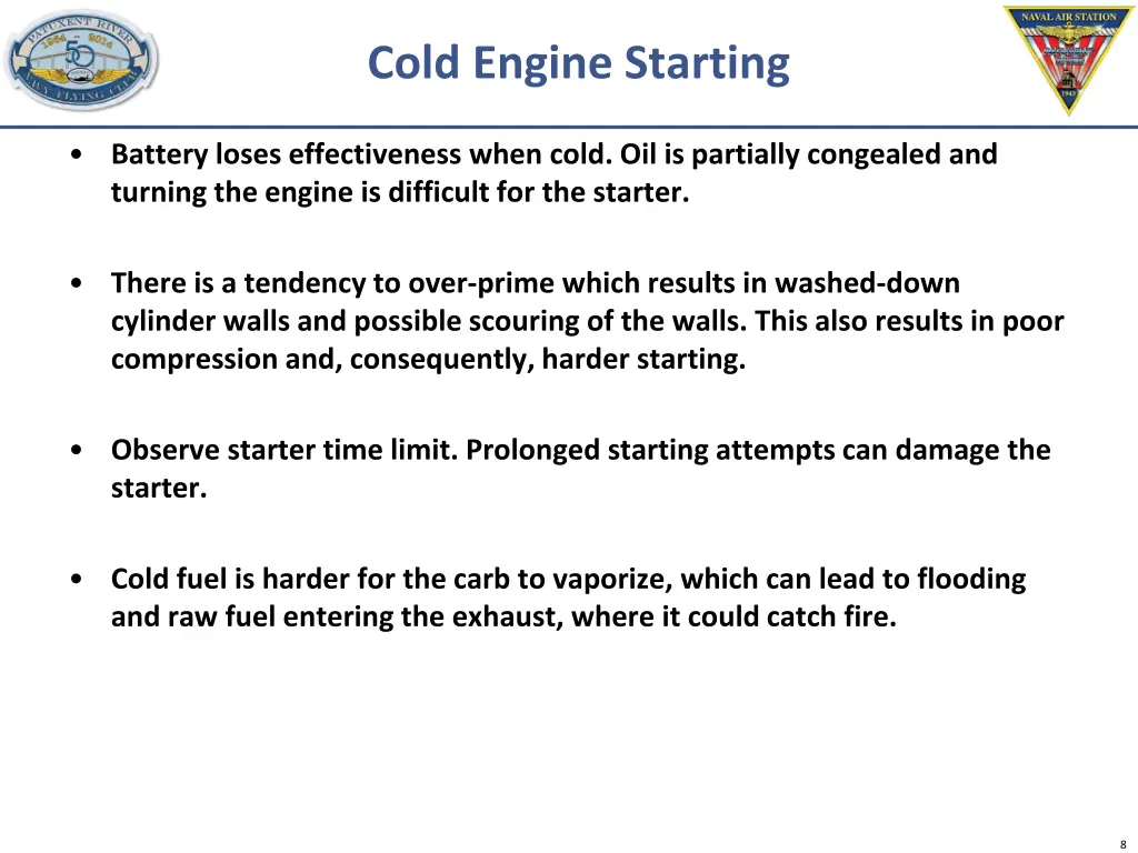 cold engine starting