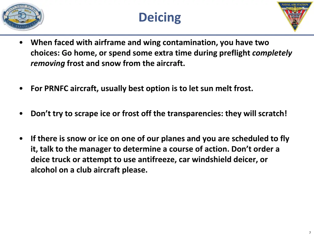 deicing