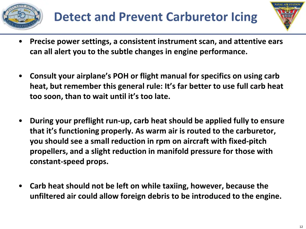 detect and prevent carburetor icing