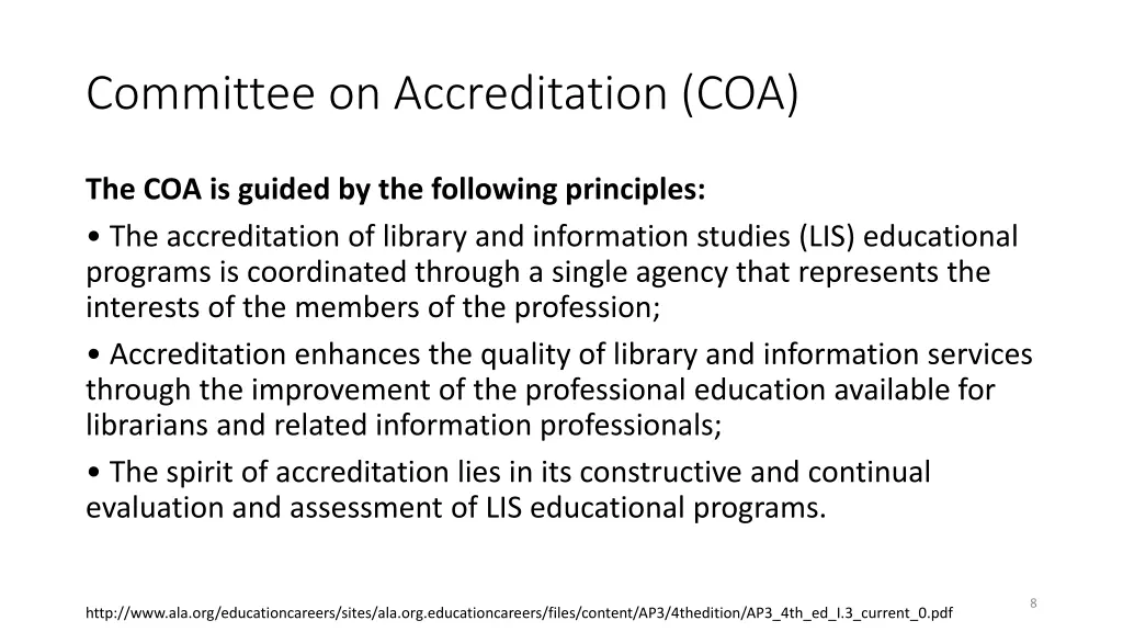 committee on accreditation coa 1