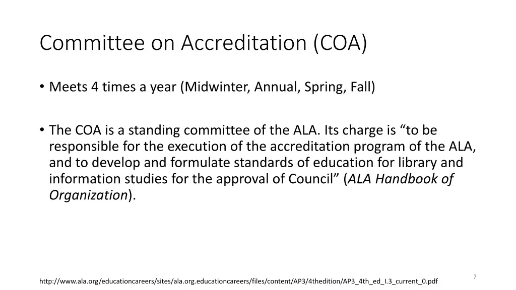 committee on accreditation coa