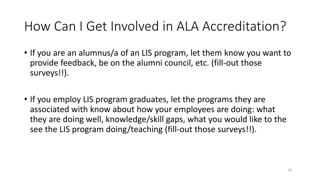 how can i get involved in ala accreditation 1