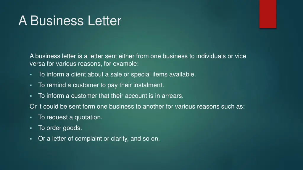 a business letter