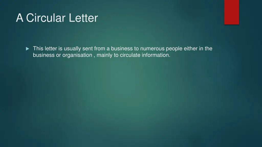 a circular letter