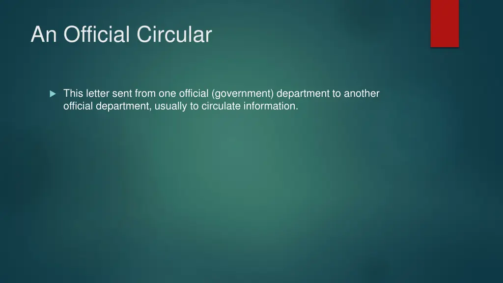 an official circular