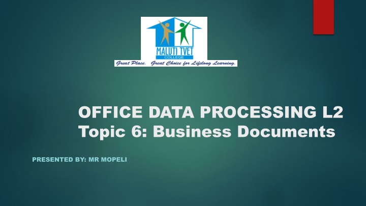 office data processing l2 topic 6 business