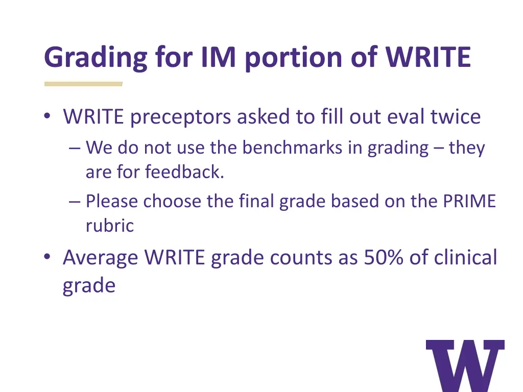 grading for im portion of write