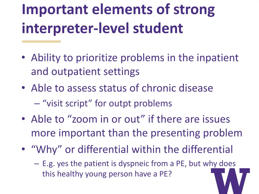 important elements of strong interpreter level 1