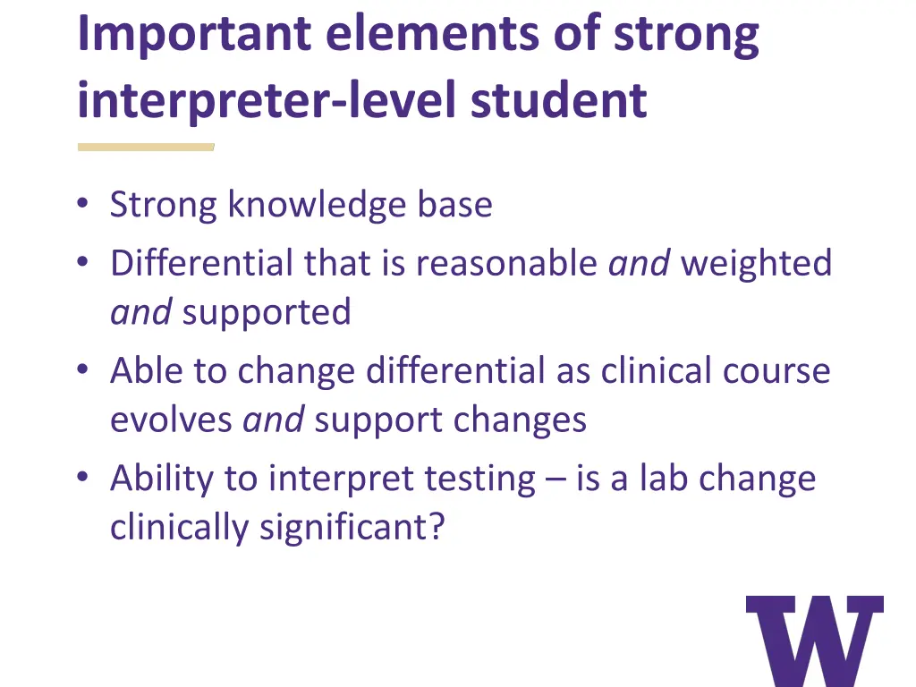 important elements of strong interpreter level