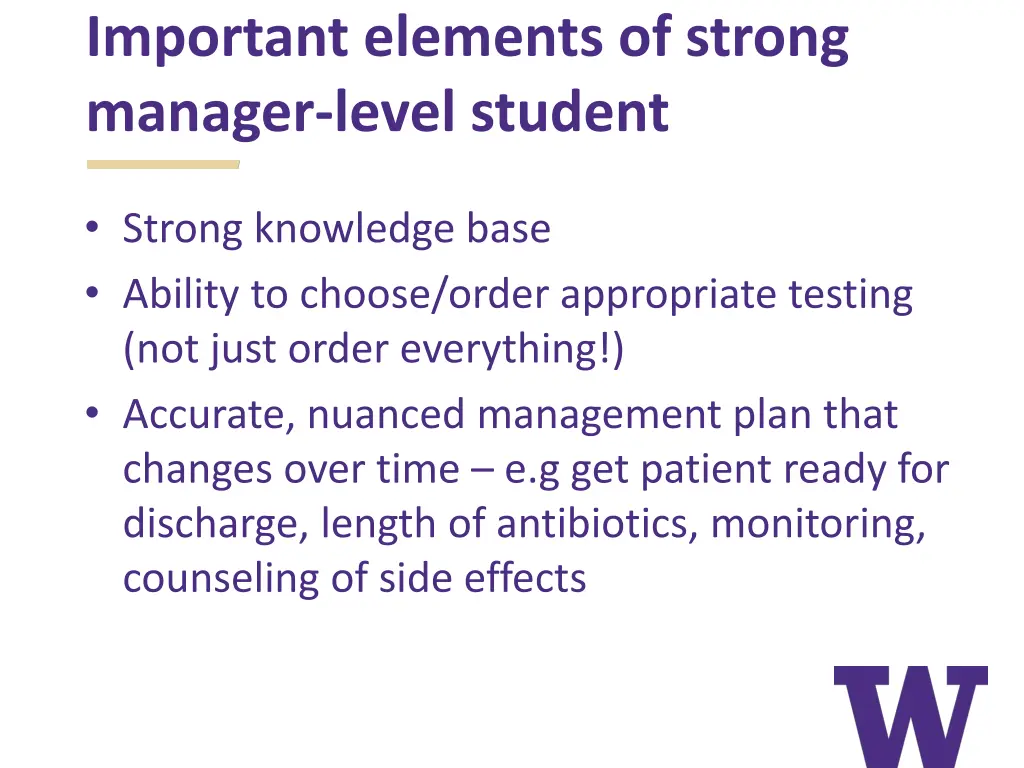 important elements of strong manager level student 1