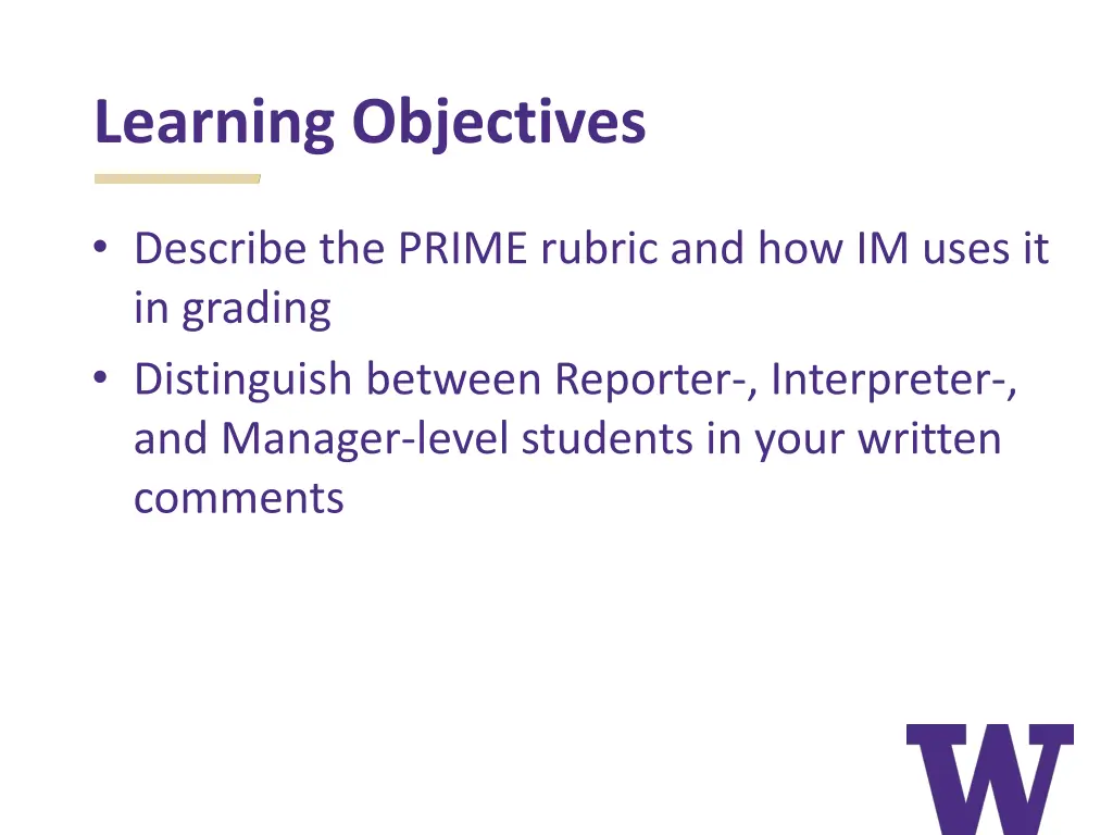 learning objectives