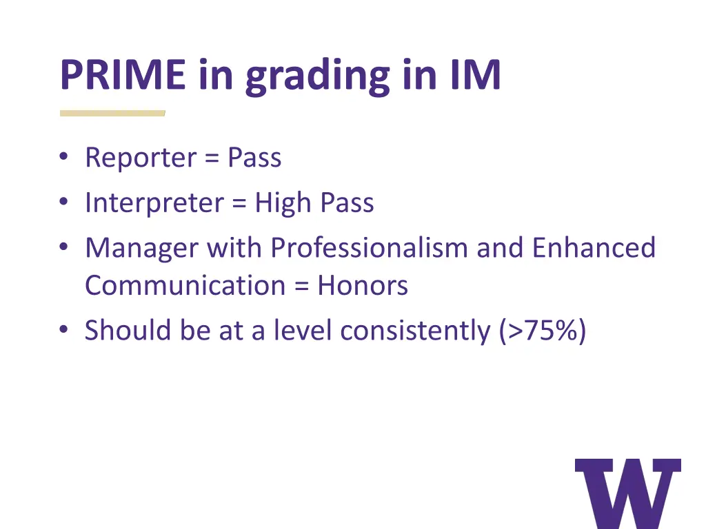 prime in grading in im