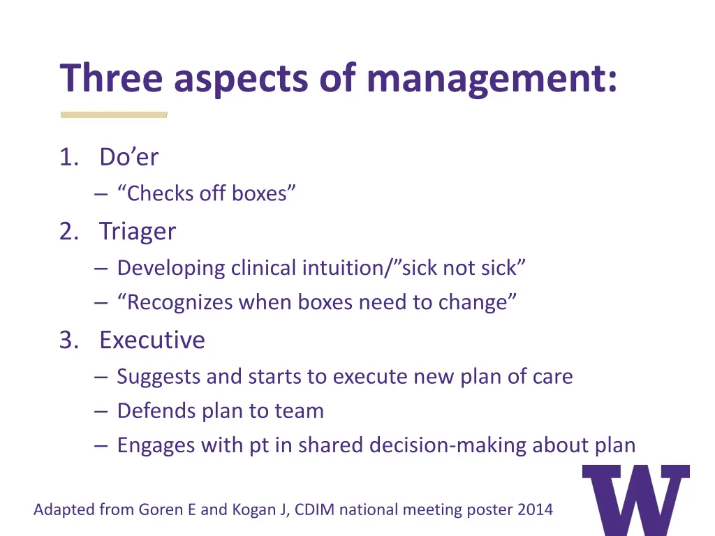 three aspects of management