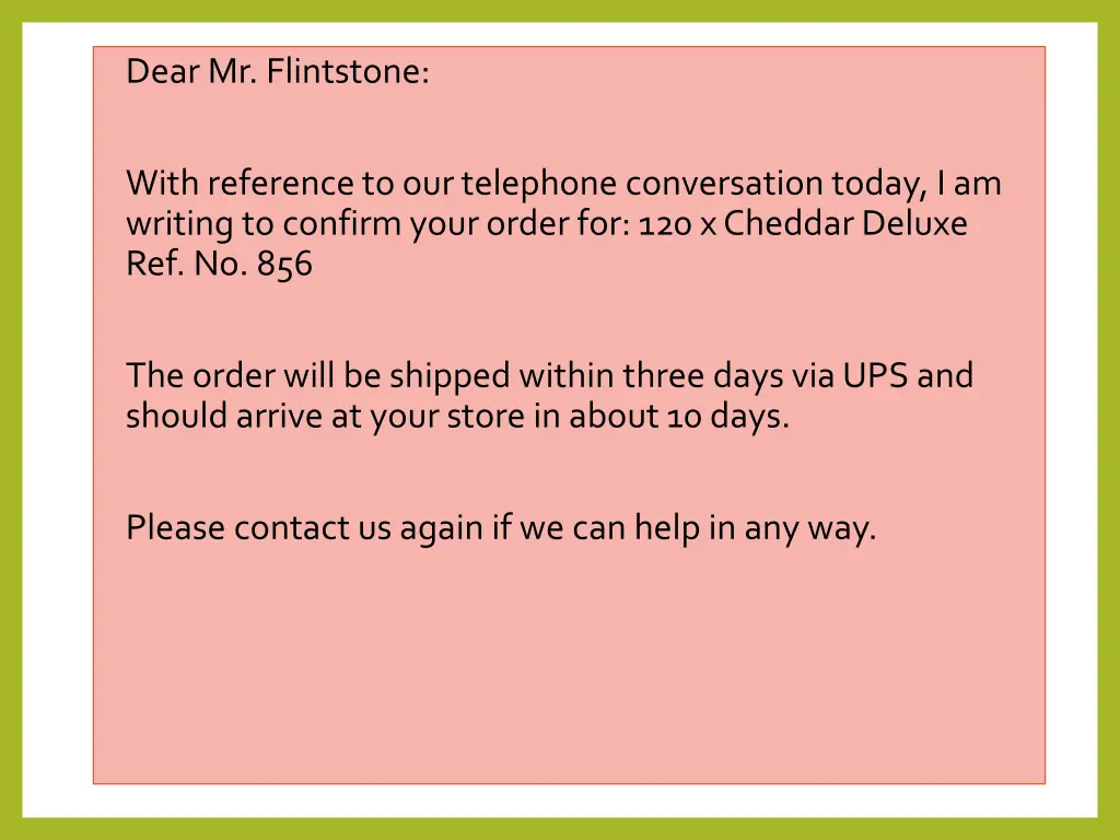 dear mr flintstone