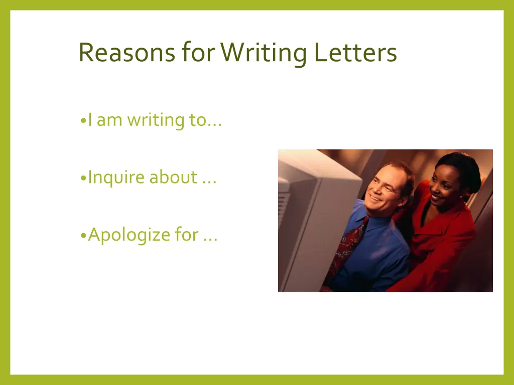 reasons for writing letters