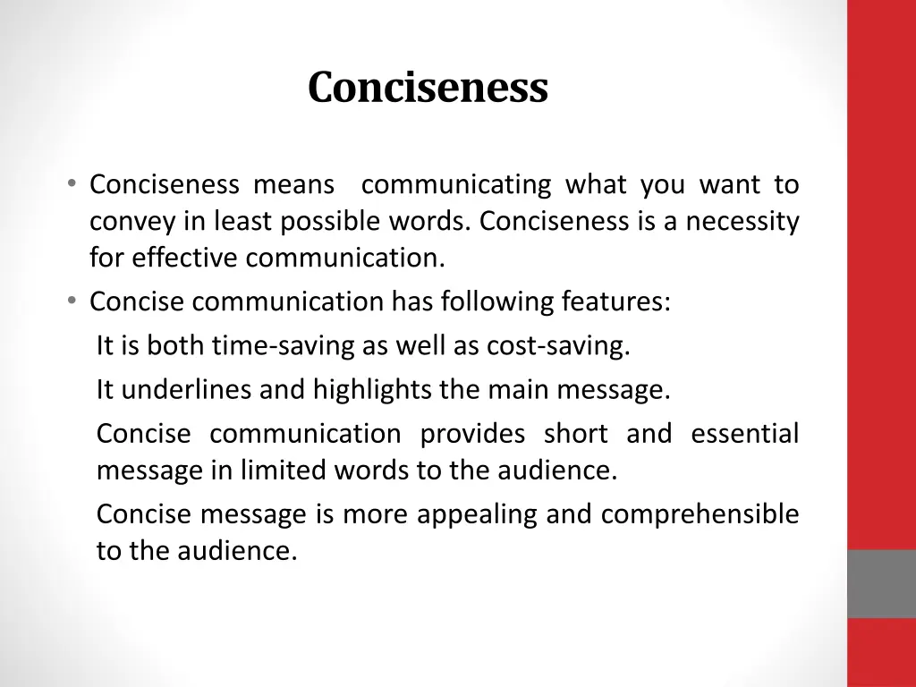 conciseness