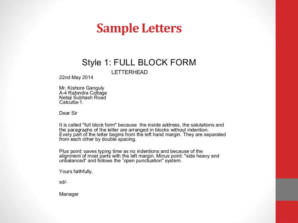 sample letters