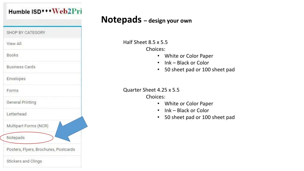 notepads design your own