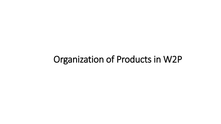 organization of products in w2p organization