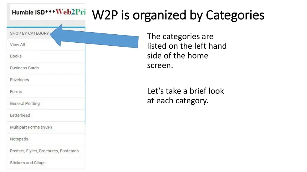 w2p is organized by categories w2p is organized