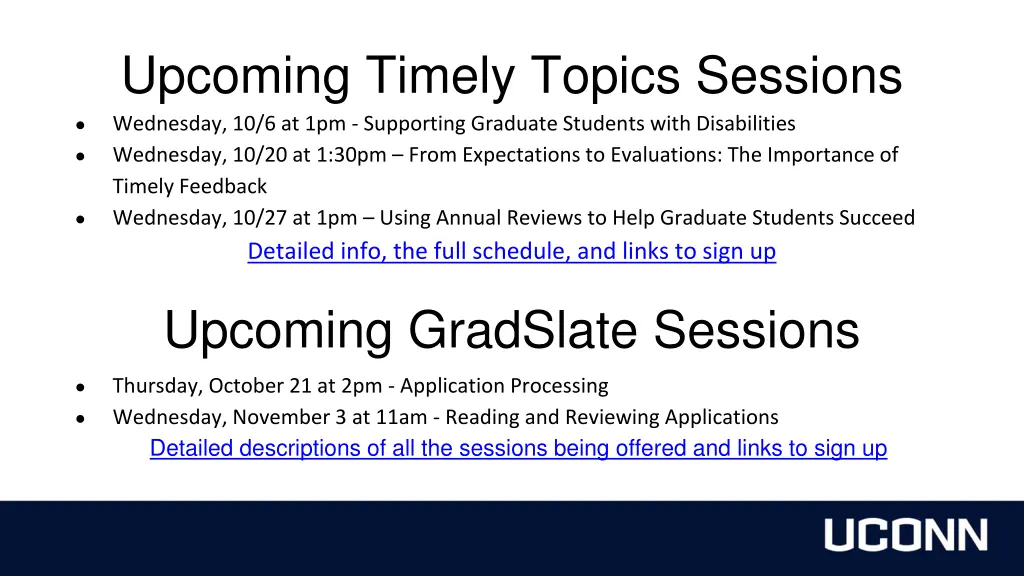 upcoming timely topics sessions wednesday