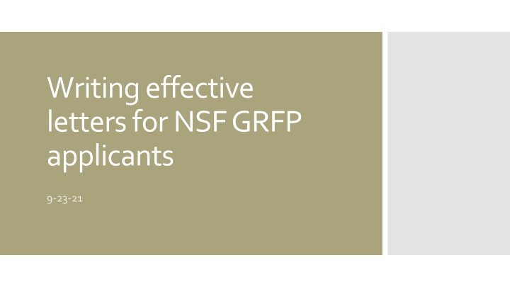 writing effective letters for nsf grfp applicants