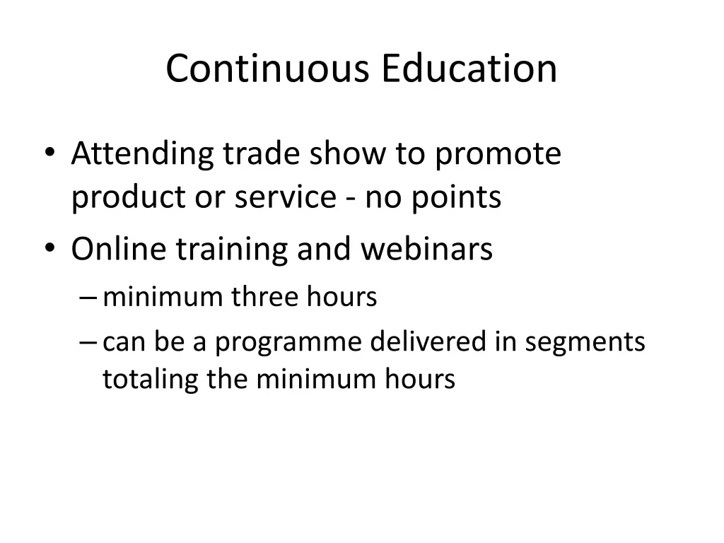 continuous education 1