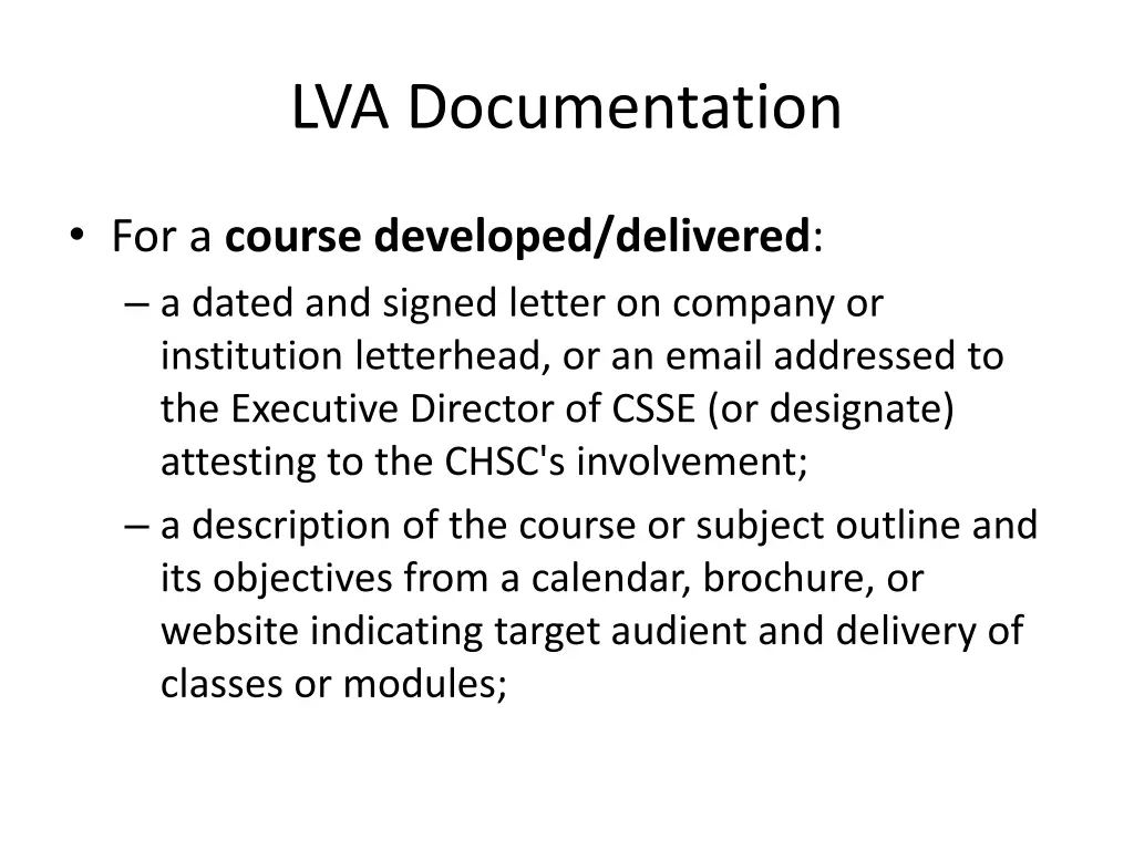 lva documentation 1