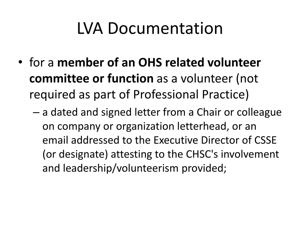 lva documentation