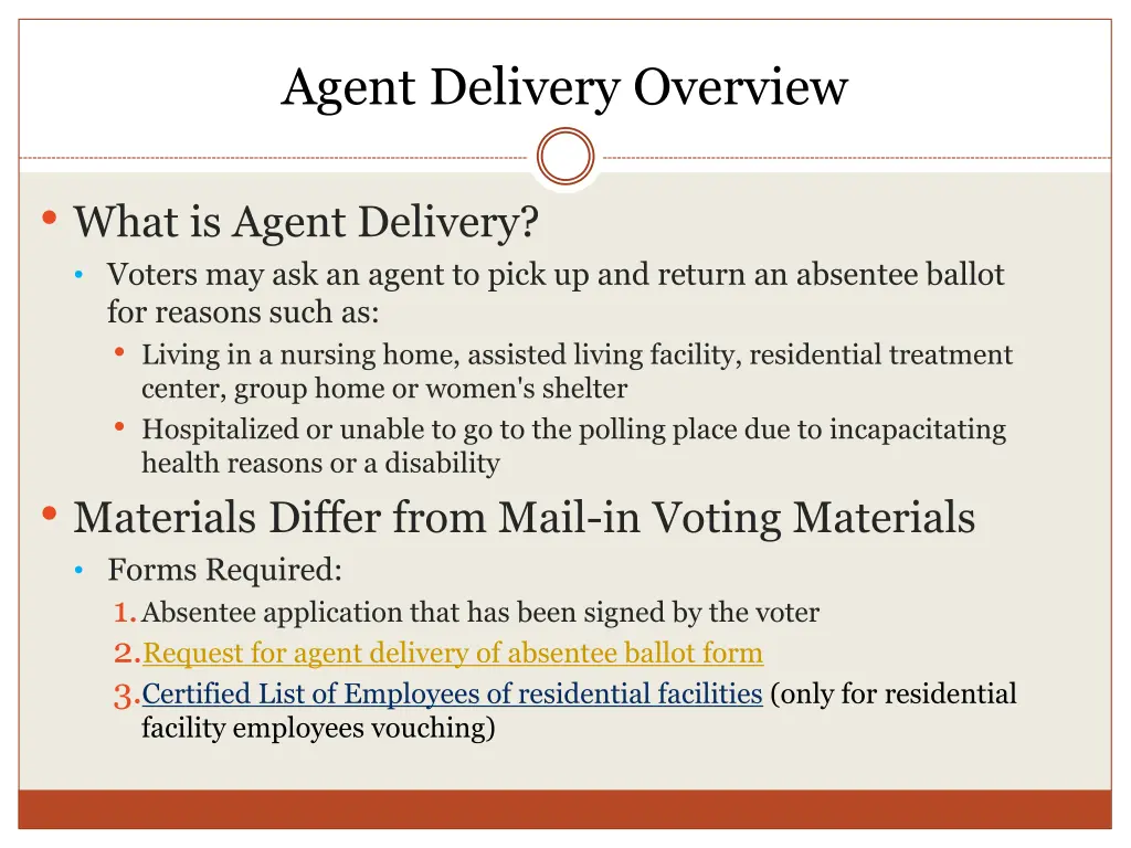 agent delivery overview