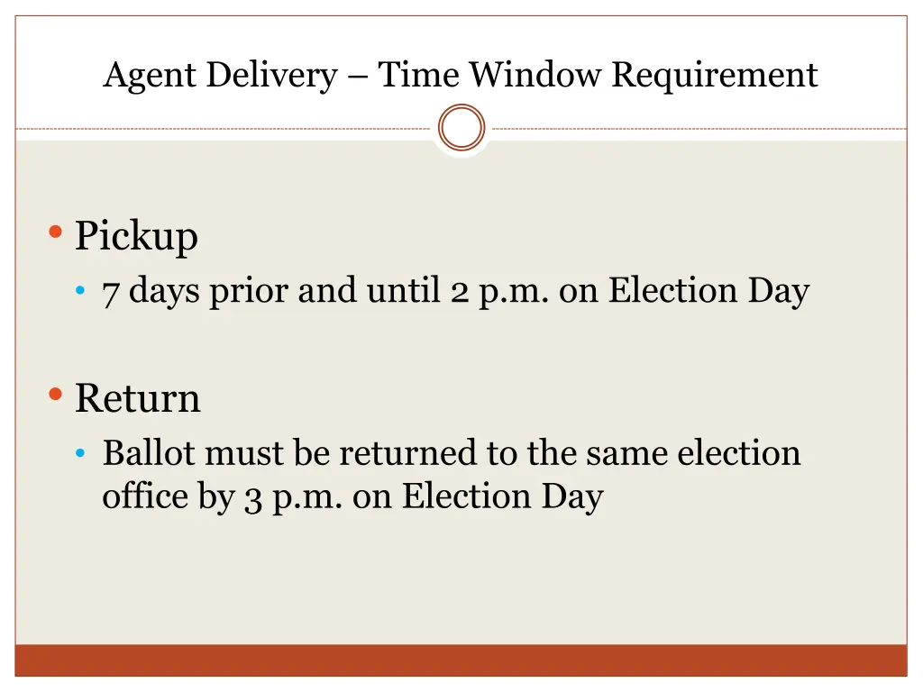 agent delivery time window requirement