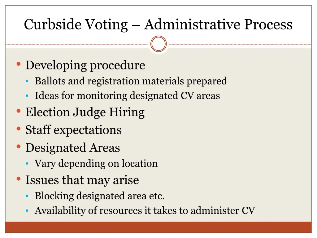 curbside voting administrative process