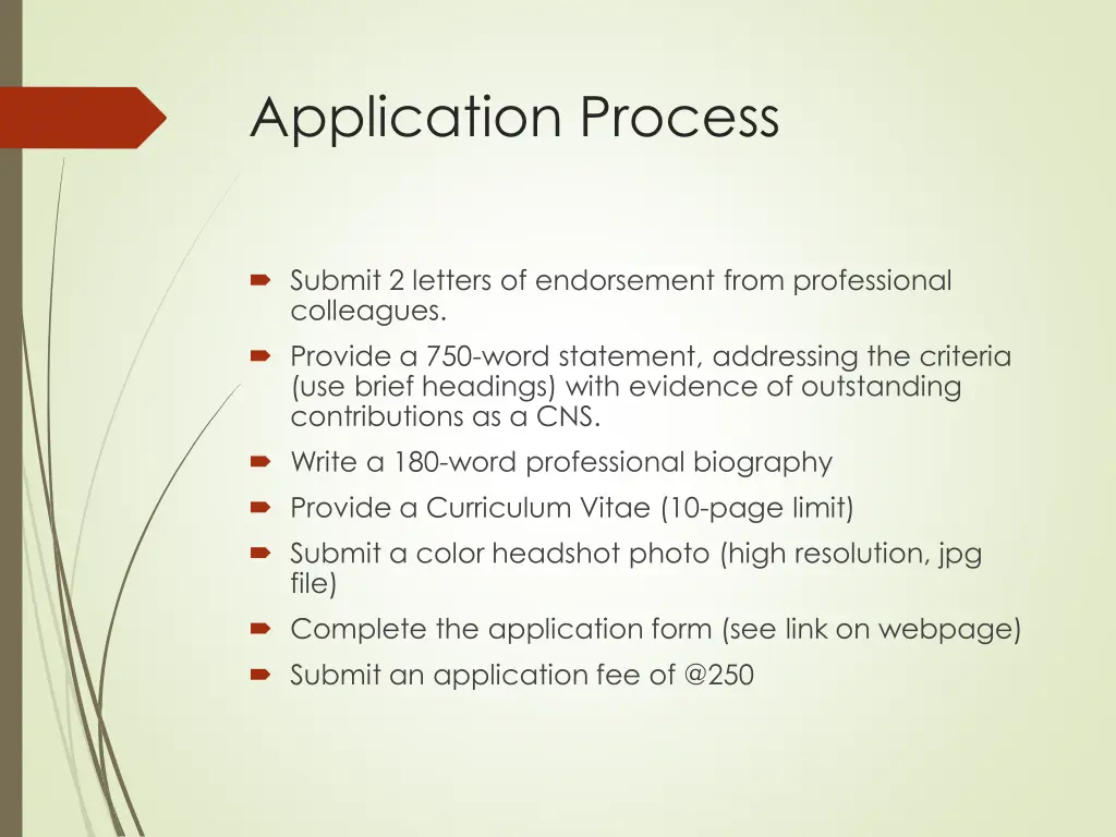 application process