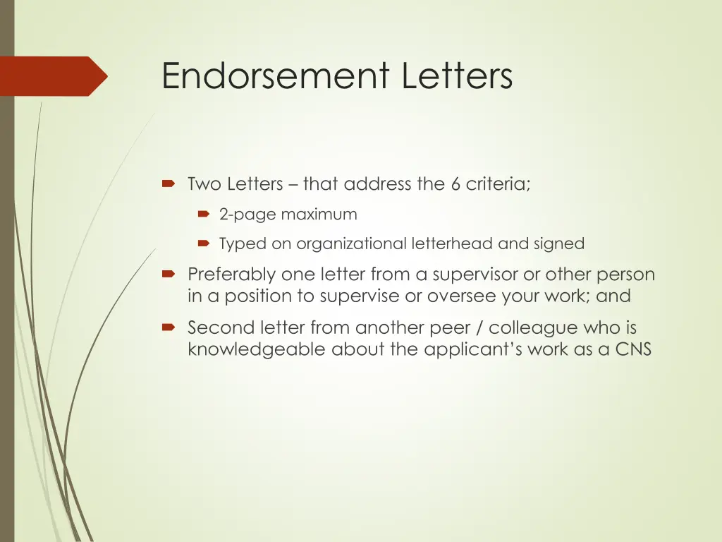 endorsement letters