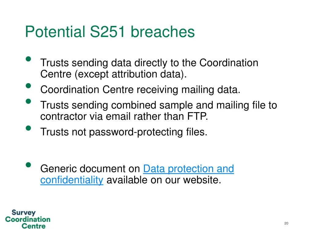 potential s251 breaches trusts sending data