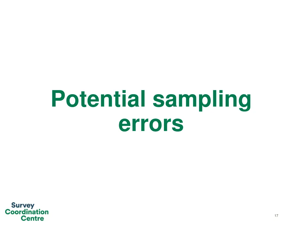 potential sampling errors