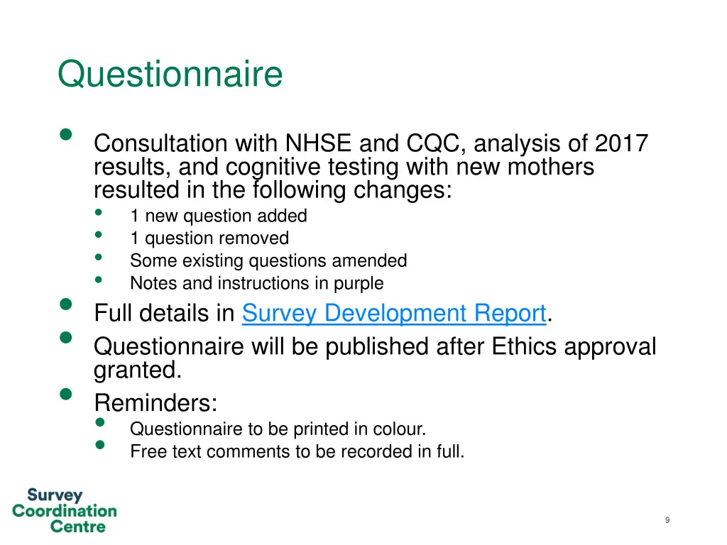 questionnaire consultation with nhse