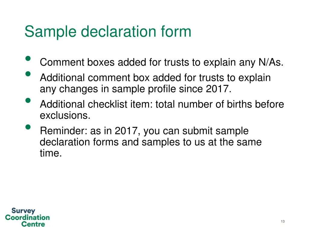 sample declaration form comment boxes added