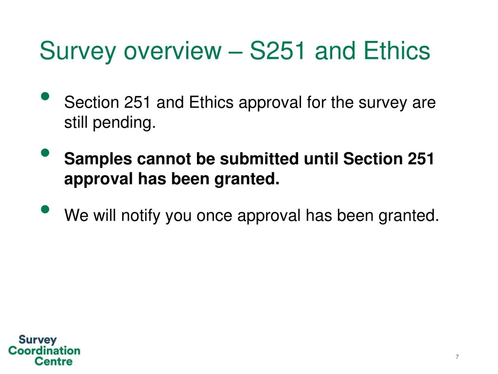 survey overview s251 and ethics section