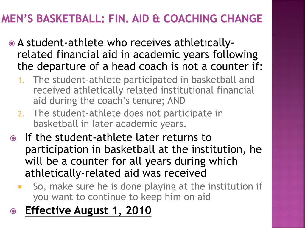 men s basketball fin aid coaching change