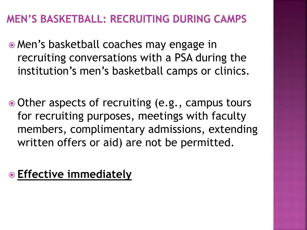 men s basketball recruiting during camps