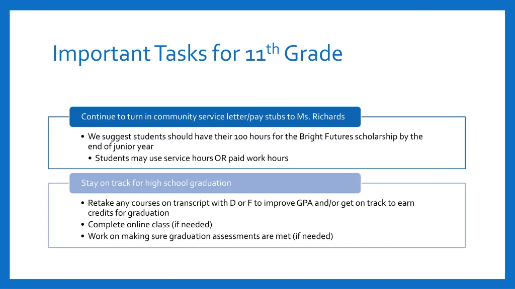 important tasks for 11 th grade 2