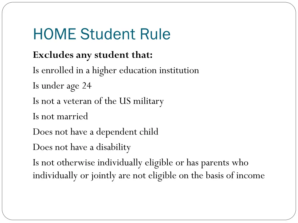 home student rule