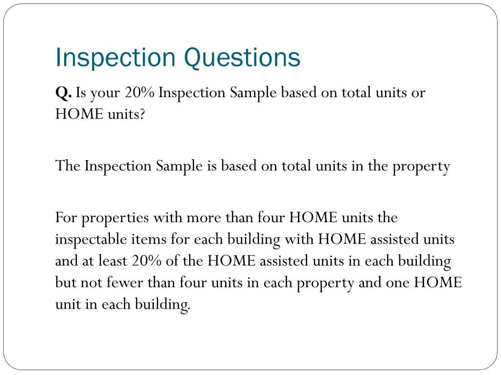 inspection questions